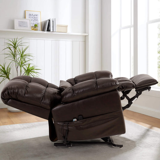 The three-motor power recliner in zero gravity position.